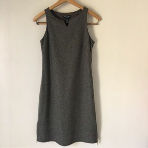 American Eagle Shift Dress Sleeveless Gray Wool Blend Lining Side Zippers Sz 0